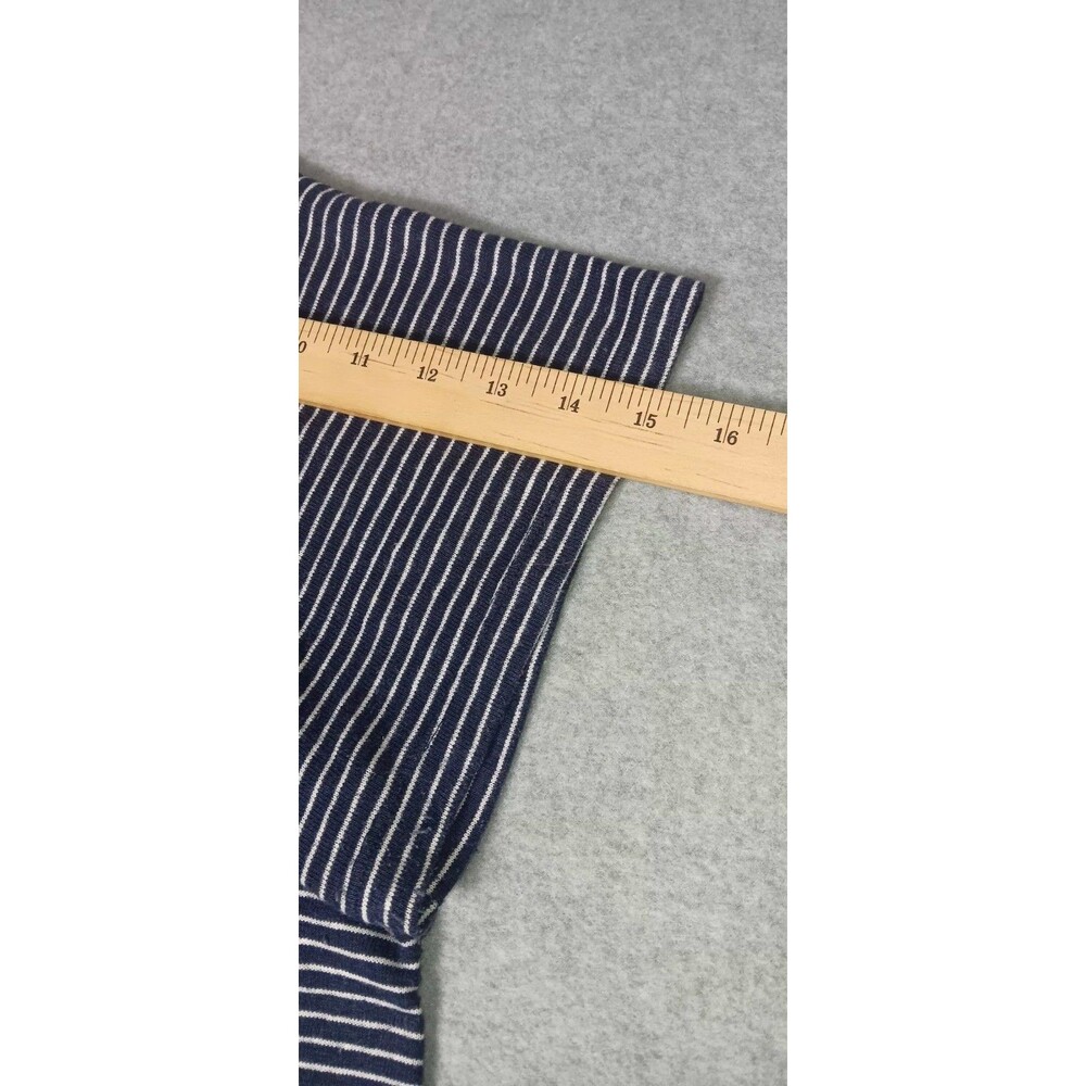 Old Navy Linen Blend Maxi Tshirt Dress XXL Navy Blue Stripes Coastal Nautical - Picture 9 of 11